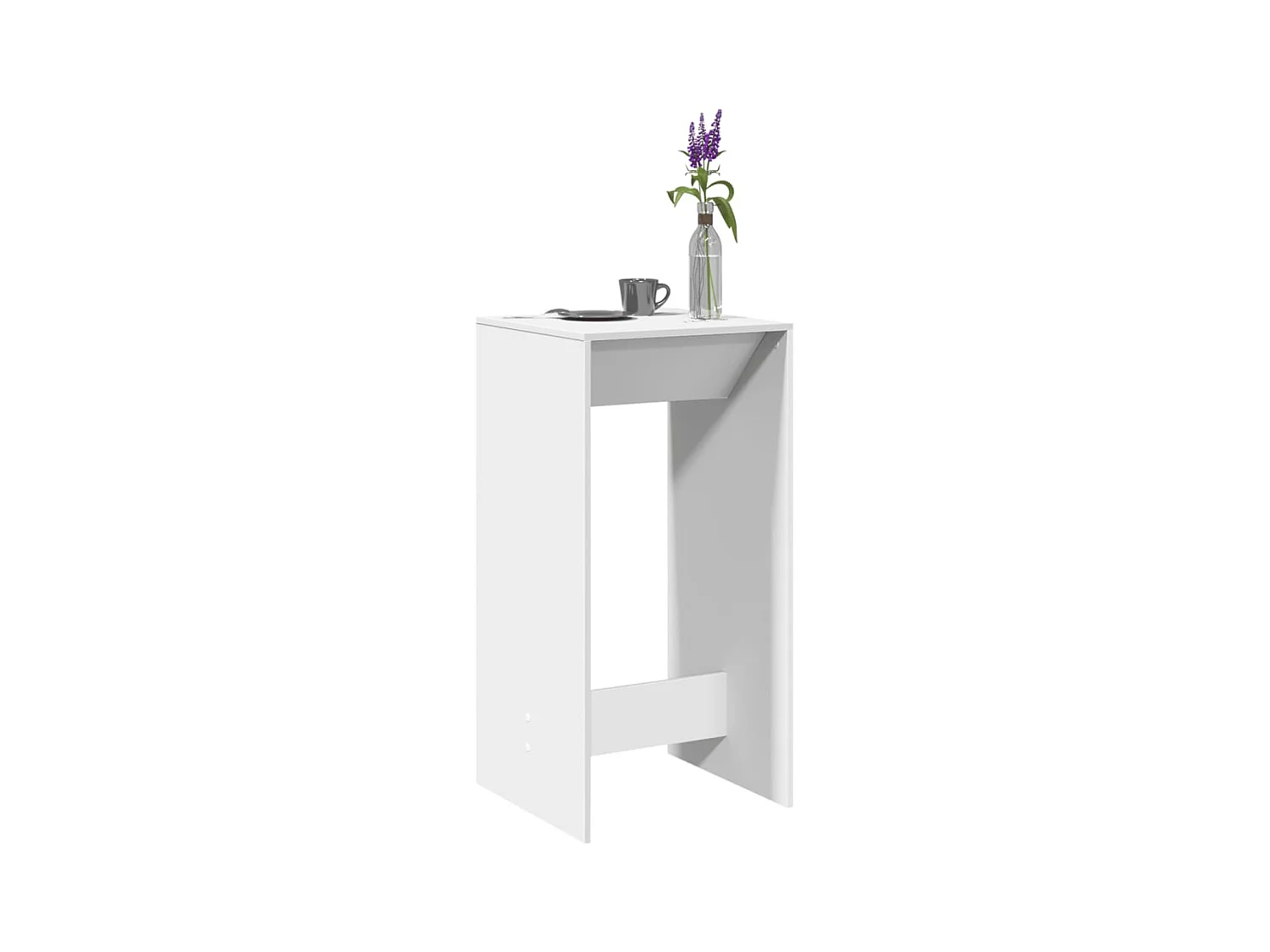 Table de bar blanc 51x50x103,5 cm bois d'ingénierie