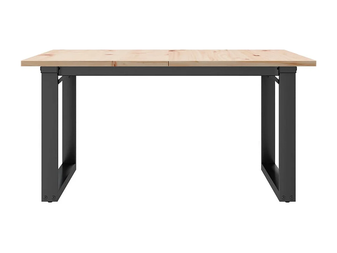 Mesa de centro O-frame 90x90x45 cm madera maciza de pino y acero