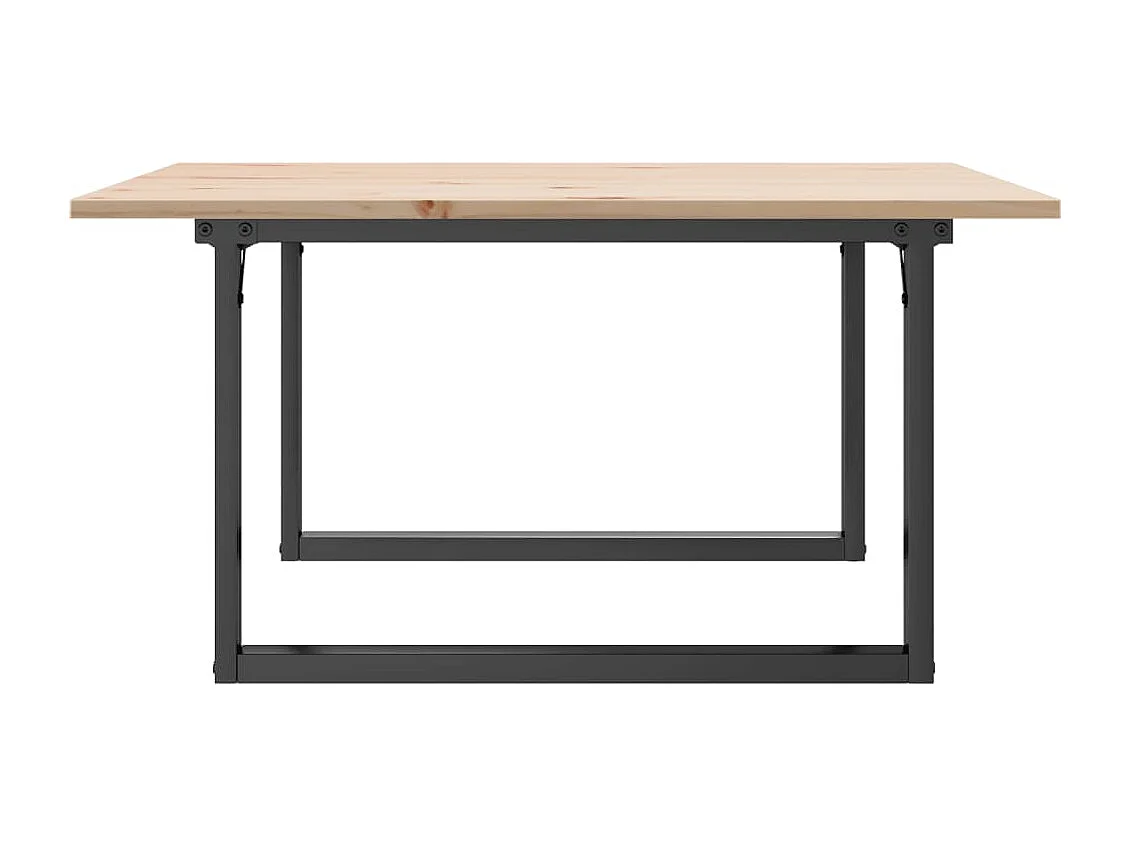 Mesa de centro O-frame 90x90x45 cm madera maciza de pino y acero