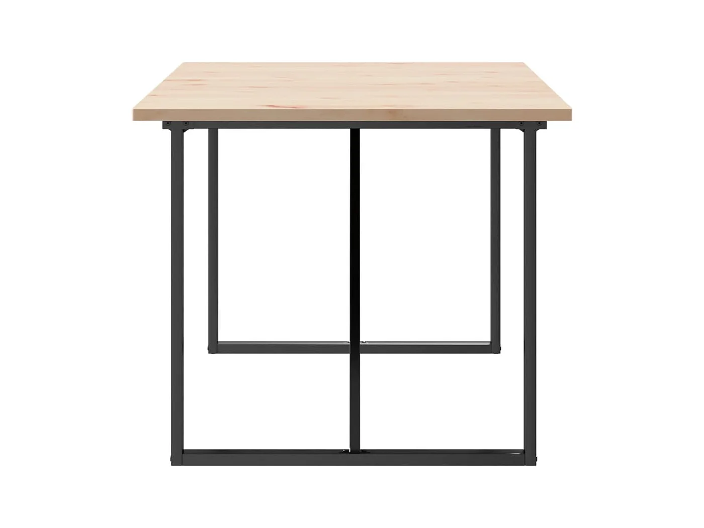 Table à manger cadre en O 180x90x75,5 cm bois pin massif acier