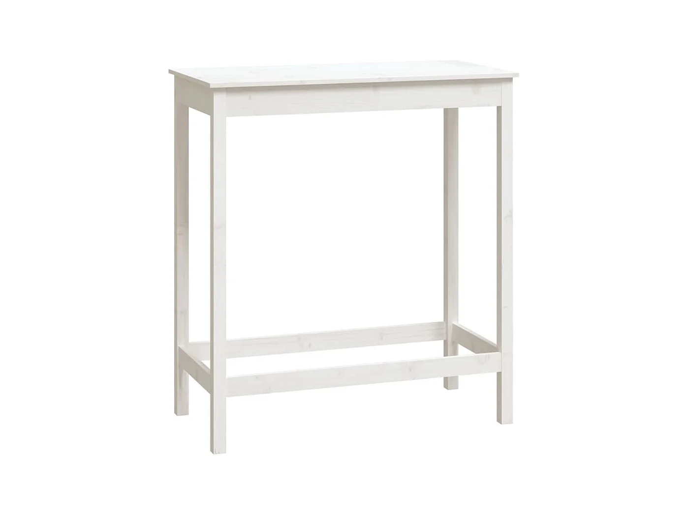 Table de bar blanc 100x50x110 cm bois massif de pin