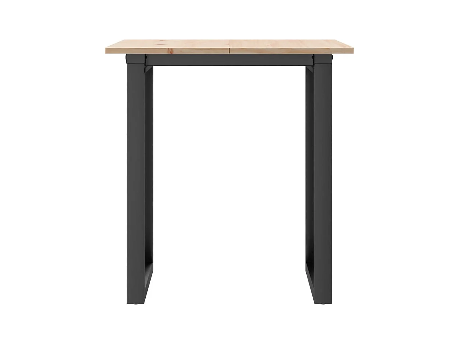 Table à manger cadre en O 70x70x75 cm bois de pin massif acier