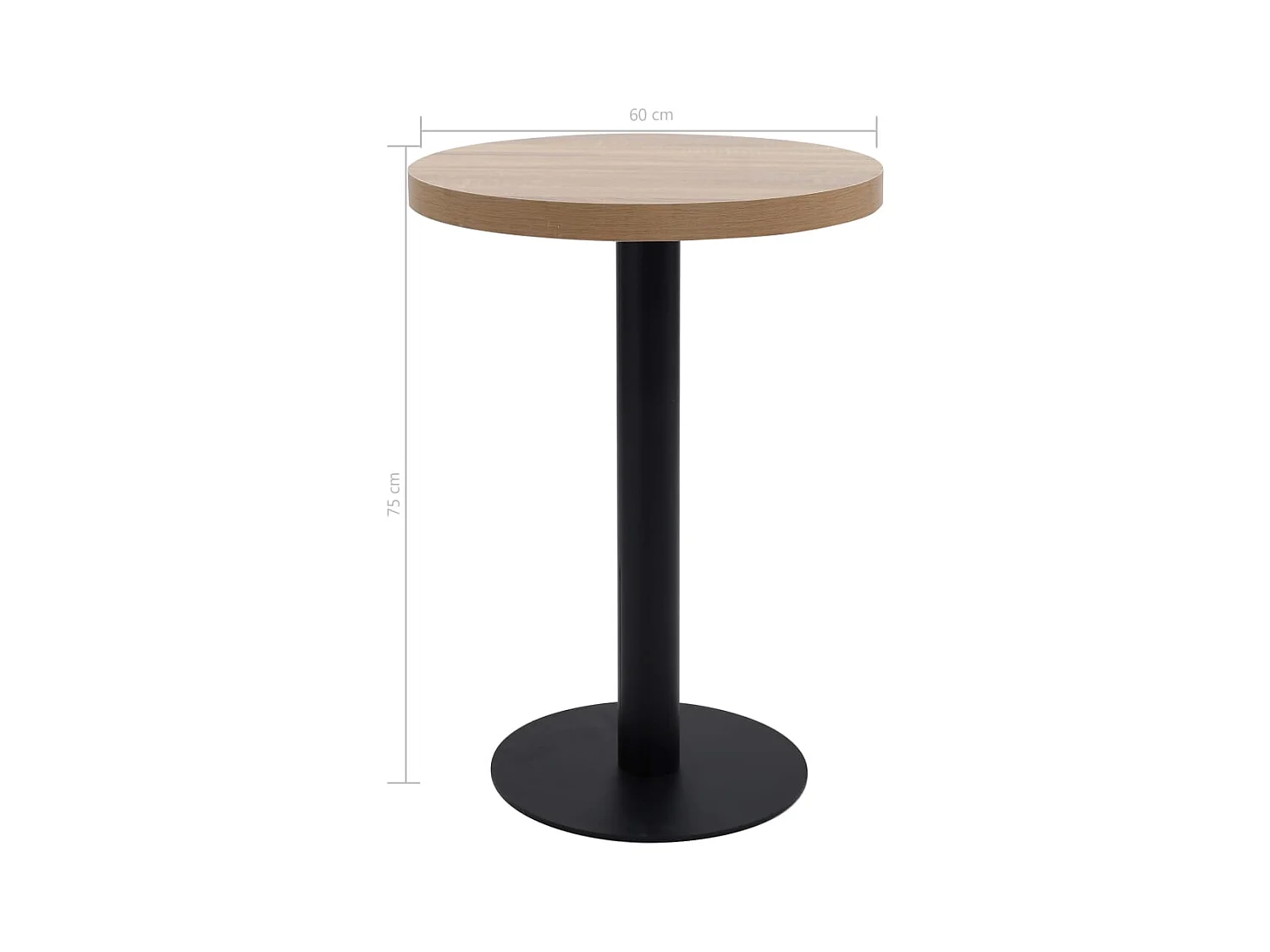 Table de bistro Marron clair 60 cm MDF