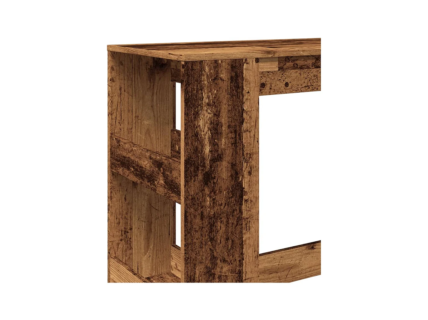 Table de bar avec étagères vieux bois bois d'ingénierie