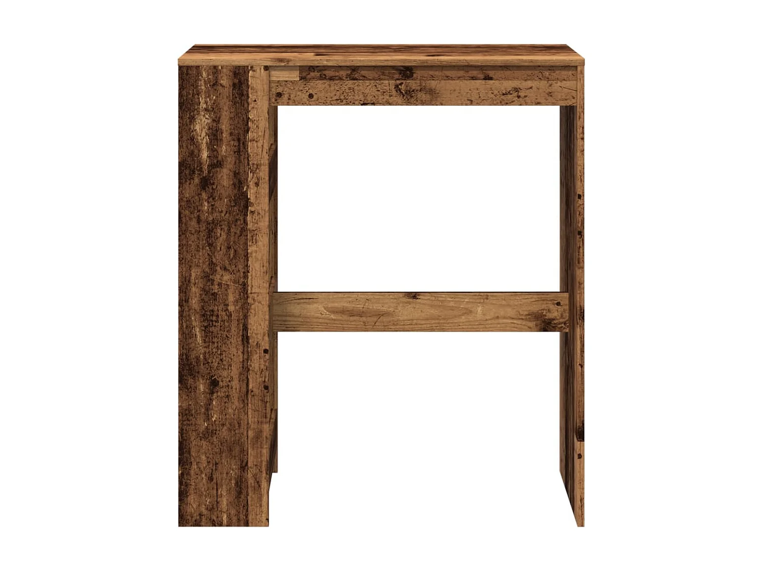 Mesa de bar con estantes de madera vieja de ingeniería de madera