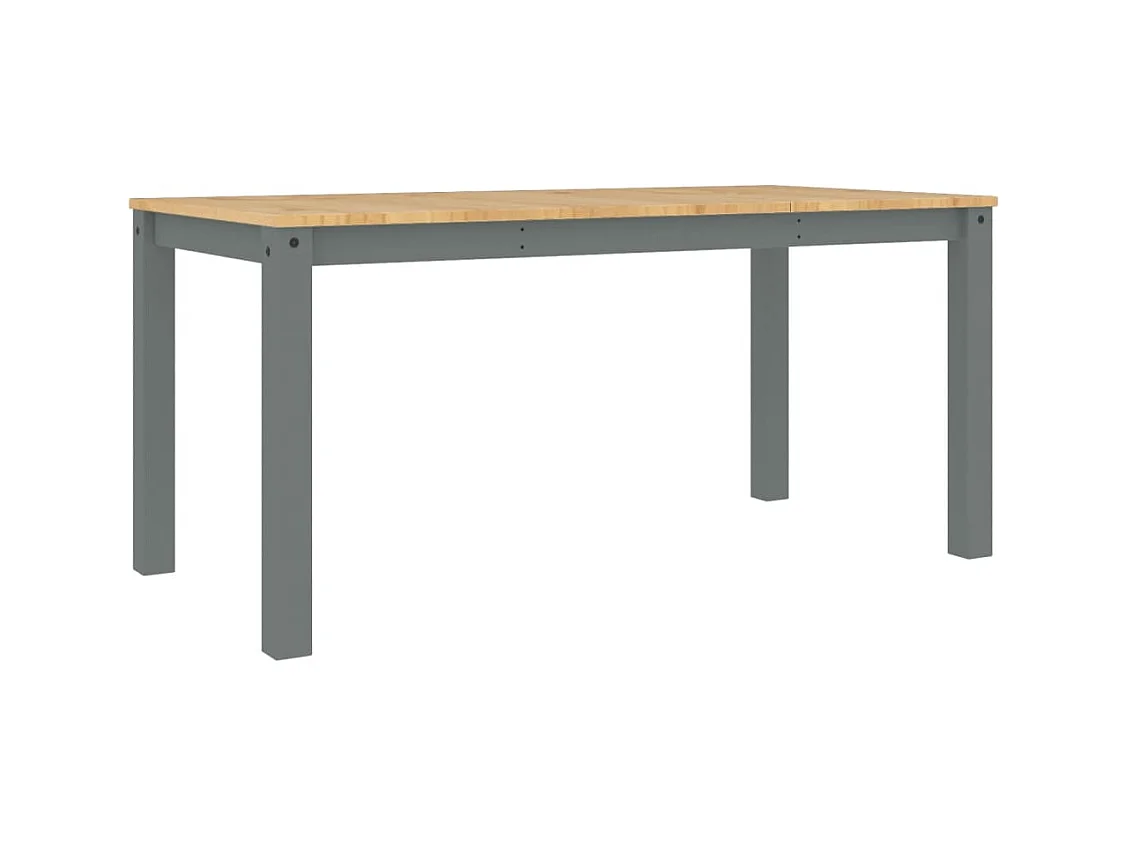 Table à manger Panama gris 160x80x75 cm bois massif de pin