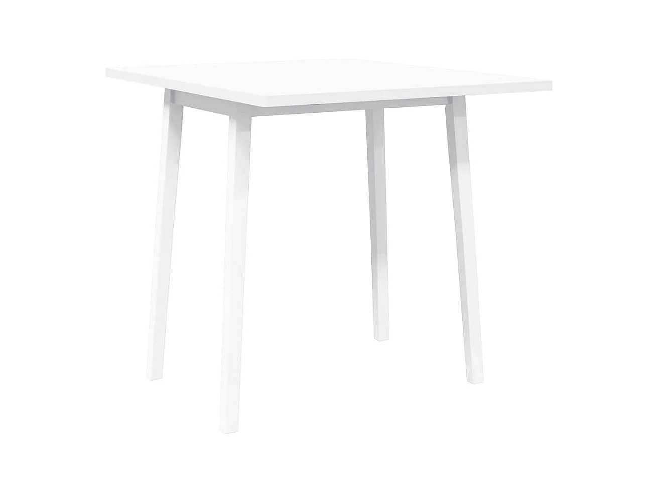 Table à manger blanc bois massif et caoutchouc