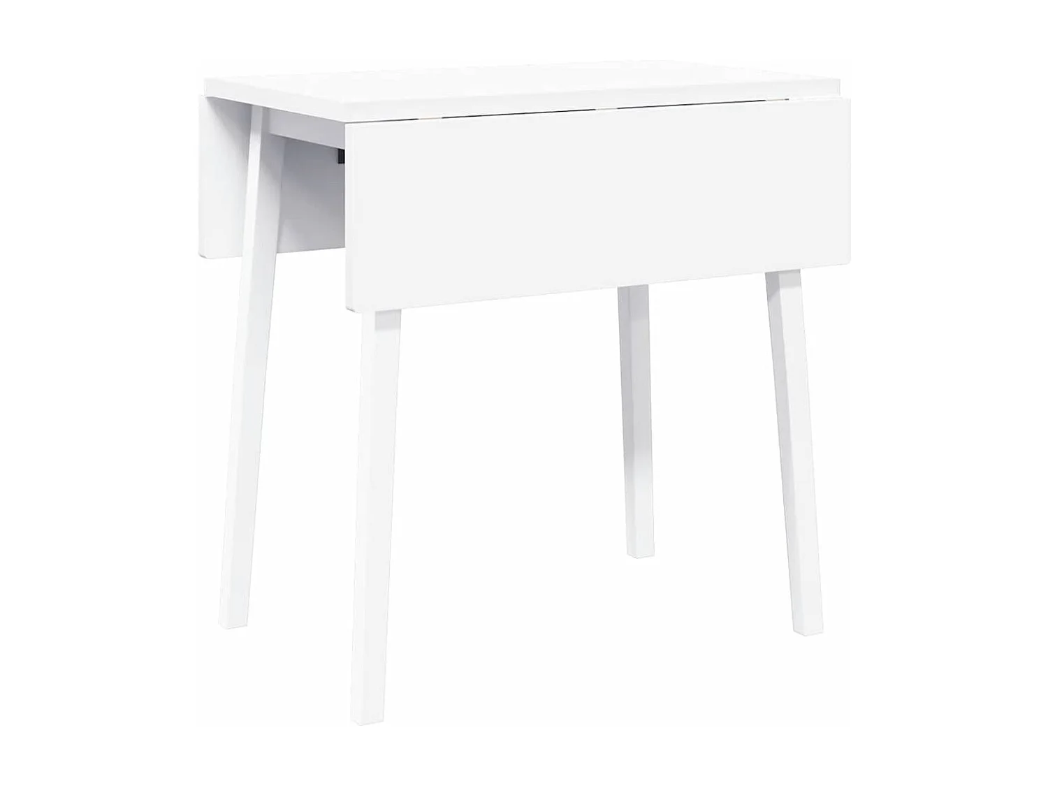 Mesa de comedor de madera maciza blanca y caucho