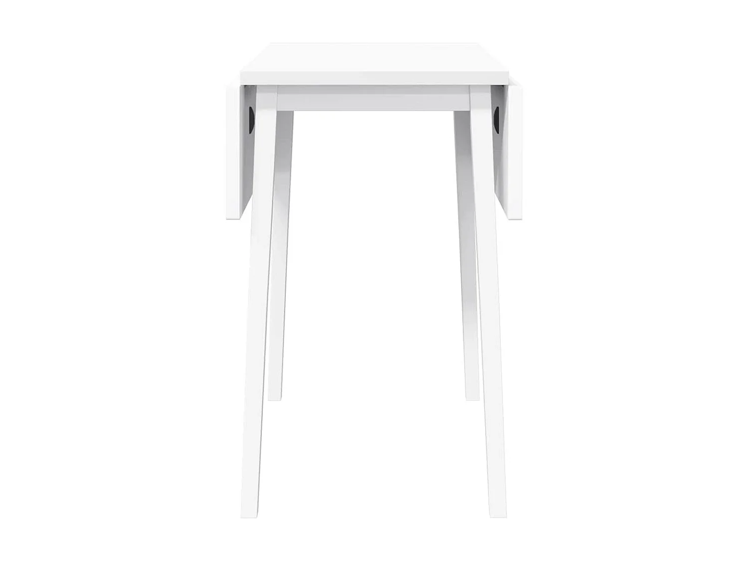 Mesa de comedor de madera maciza blanca y caucho