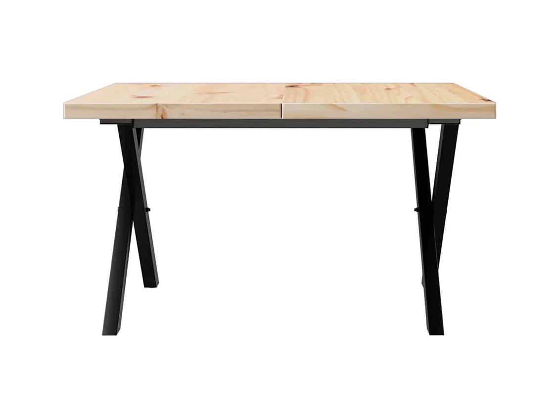X-frame salontafel 60x60x40,5cm massief grenenhout en staal