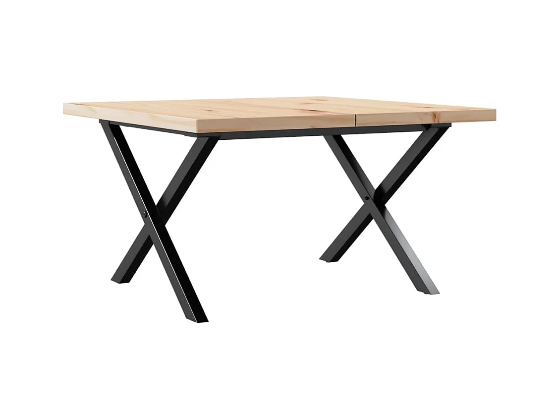 X-frame salontafel 60x60x40,5cm massief grenenhout en staal