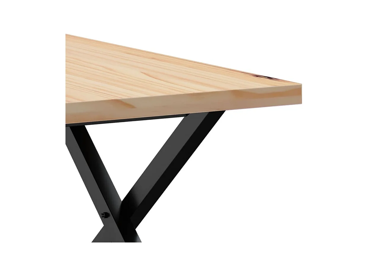 X-frame salontafel 60x60x40,5cm massief grenenhout en staal