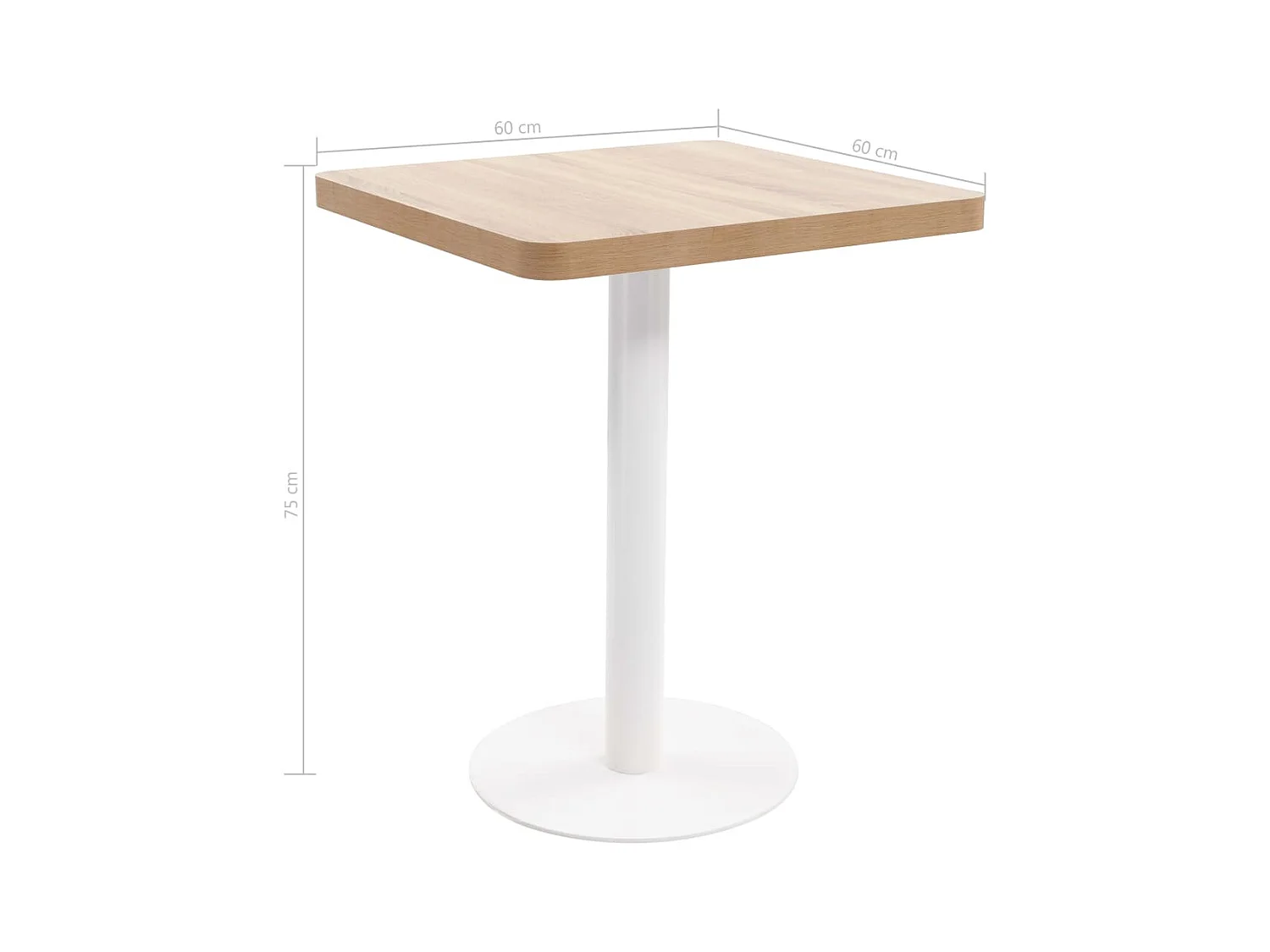 Table de bistro Marron clair 60x60 cm MDF