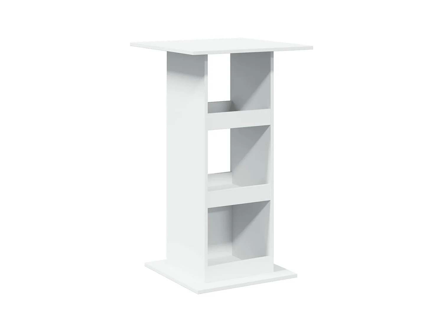 Table de bar avec rangement blanc 60x60x102cm bois d’ingénierie