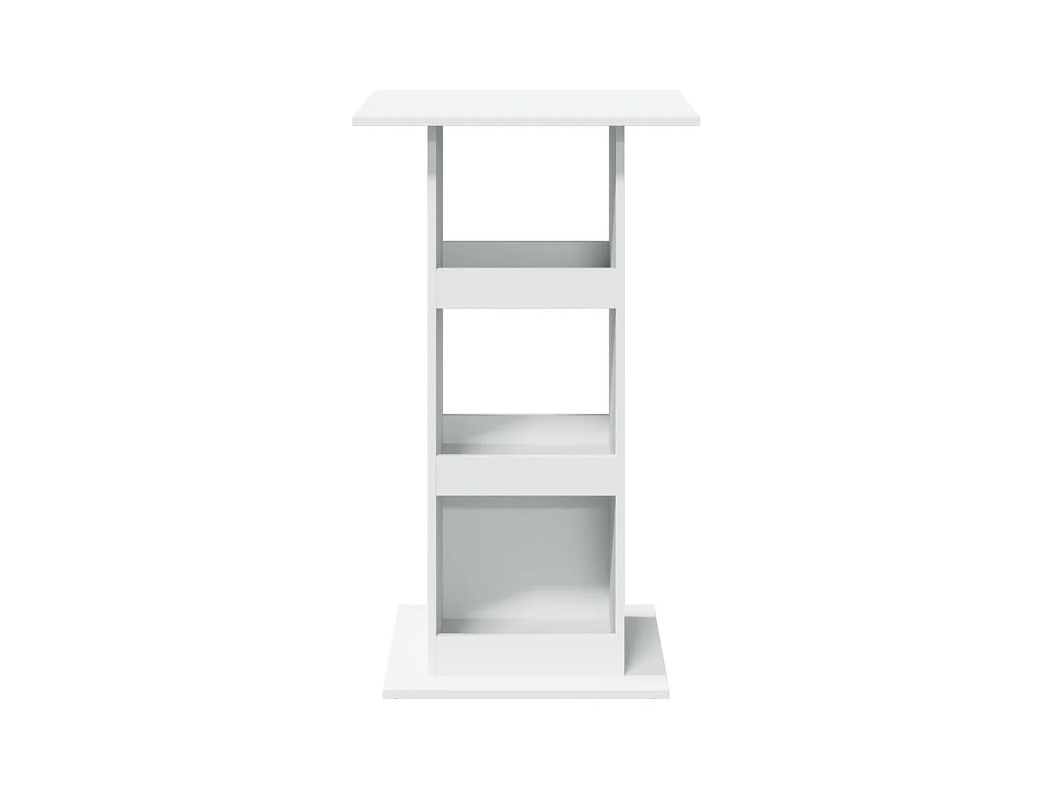 Table de bar avec rangement blanc 60x60x102cm bois d’ingénierie