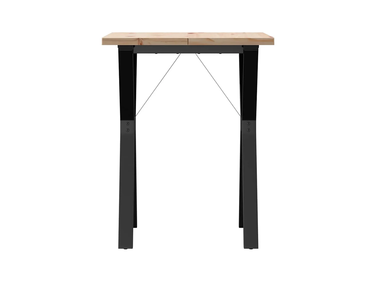 Table à manger cadre en Y 60x60x75,5cm bois de pin massif acier