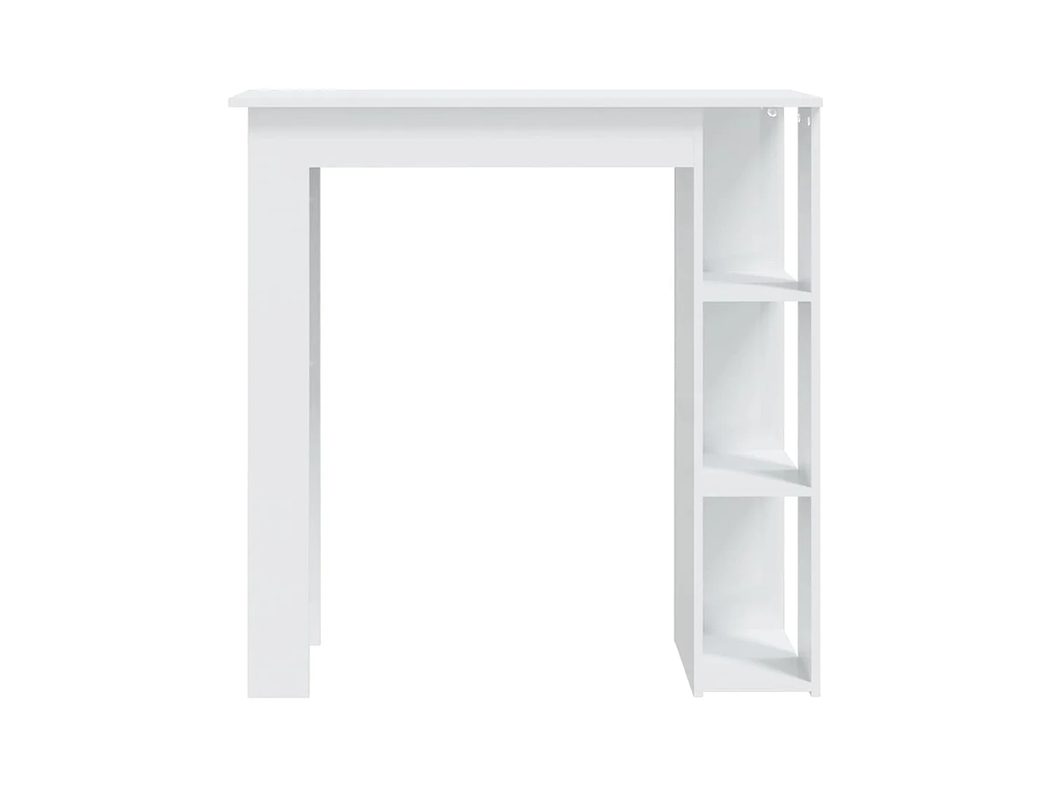 Table de bar et étagère Blanc brillant Bois d'ingénierie
