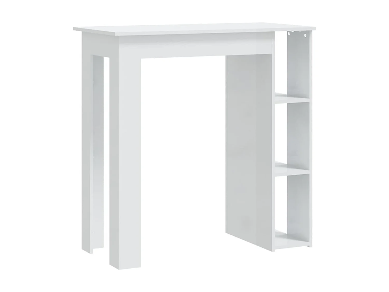 Mesa de bar y estante Madera de ingeniería blanca brillo