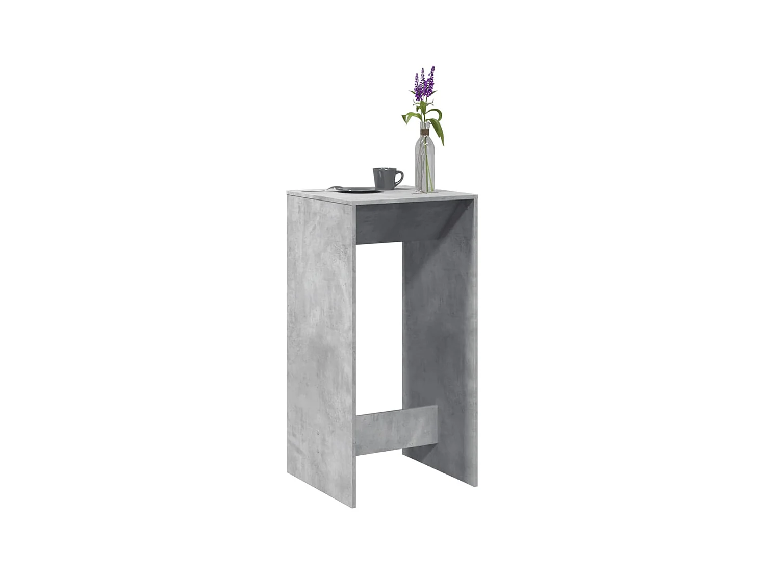 Table de bar gris béton 51x50x103,5 cm bois d'ingénierie