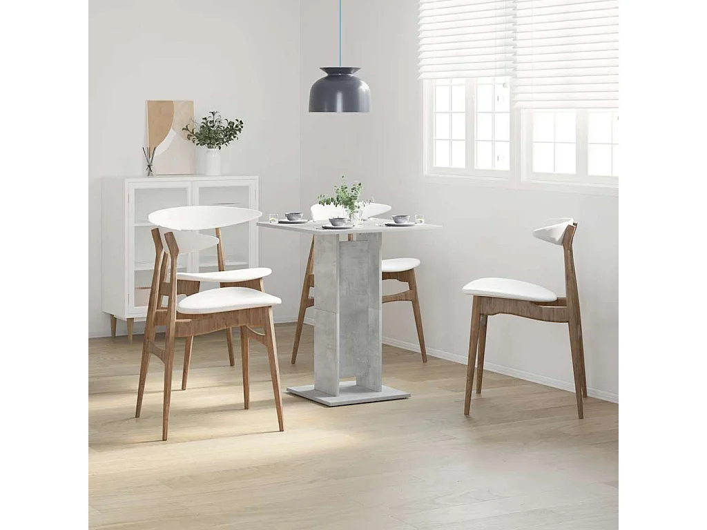 Mesa de bistró de hormigón gris 60x60x75 cm Madera de ingeniería