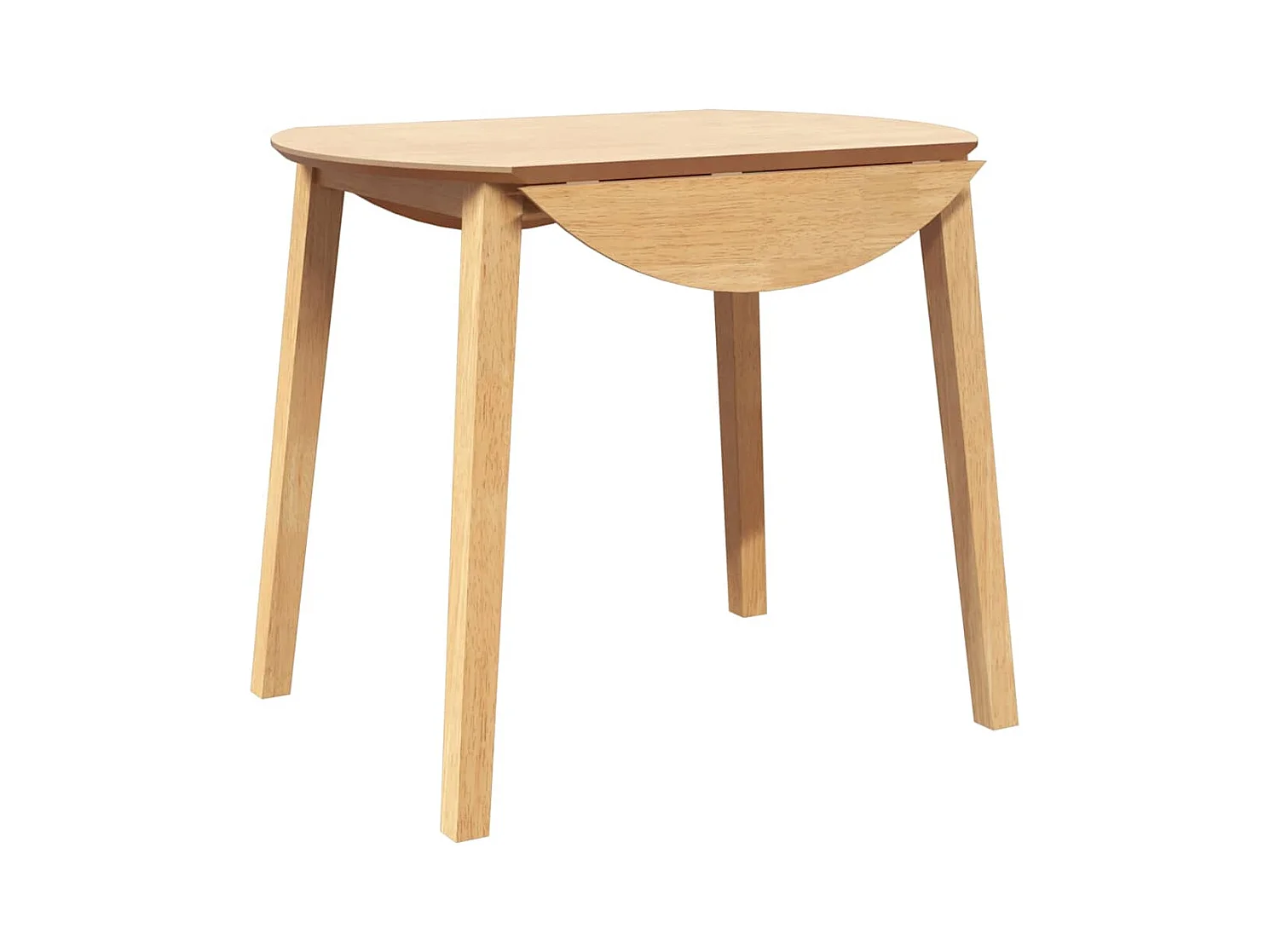 Table à manger naturel bois massif et caoutchouc