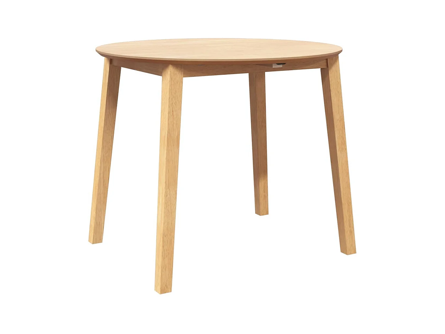 Table à manger naturel bois massif et caoutchouc