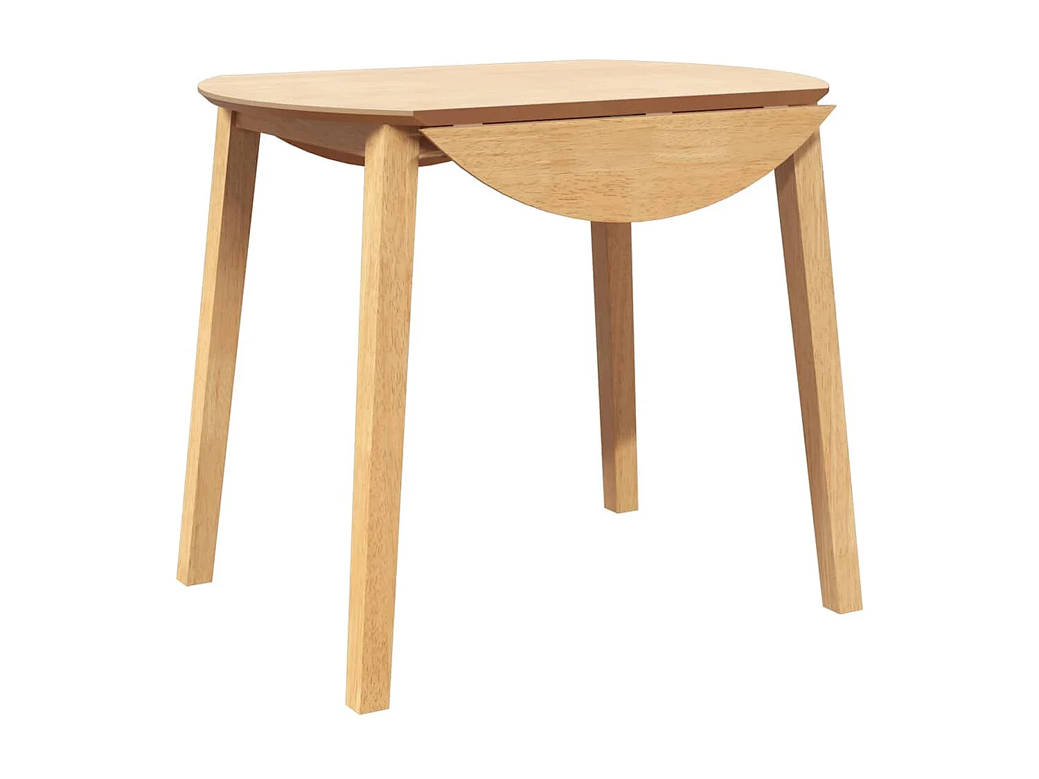 Table à manger naturel bois massif et caoutchouc