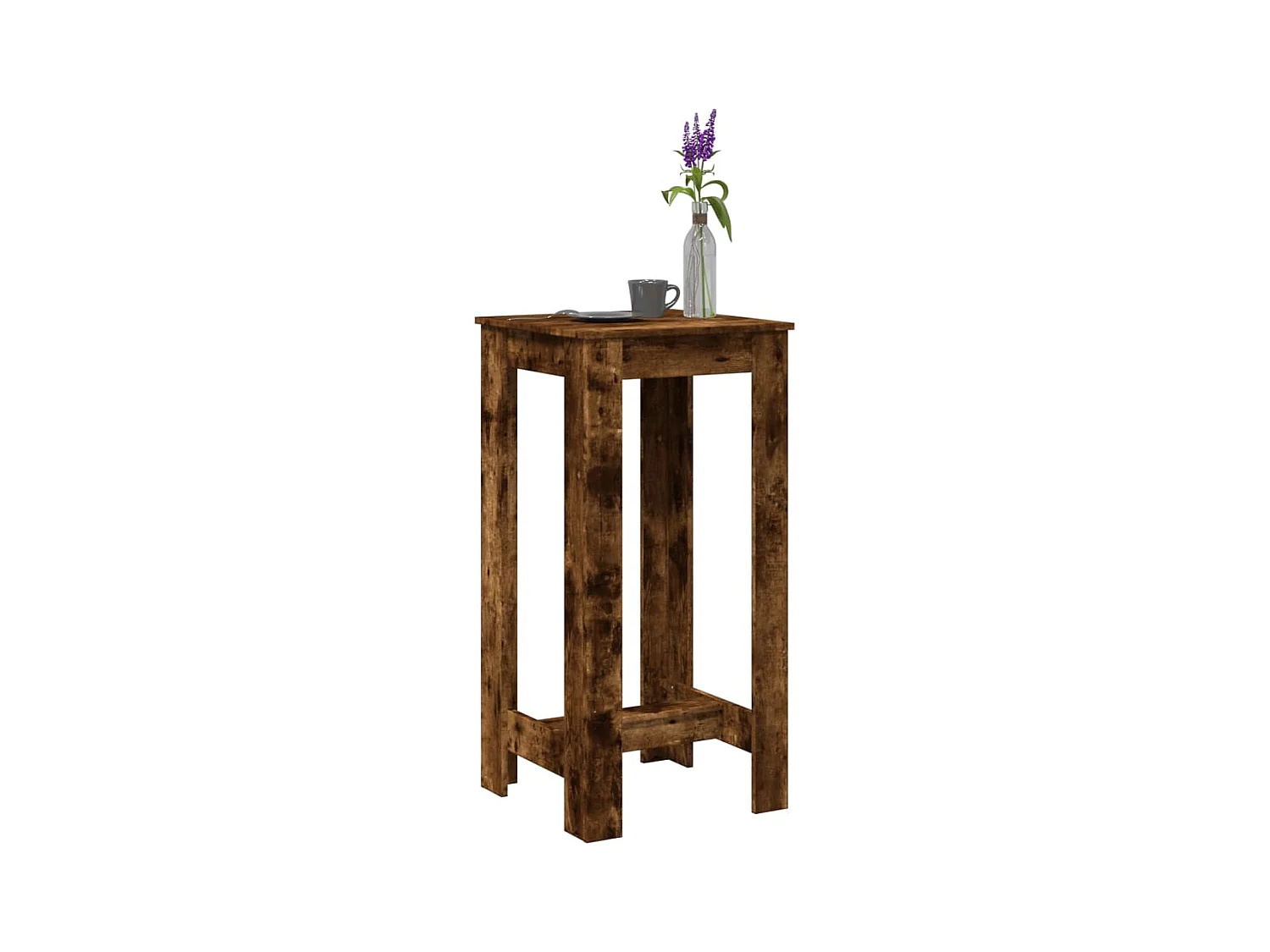 Table de bar chêne fumé 51x50x103,5 cm bois d'ingénierie