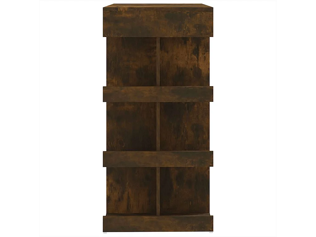 Mesa de bar y estante de almacenamiento de madera de ingeniería de roble ahumado