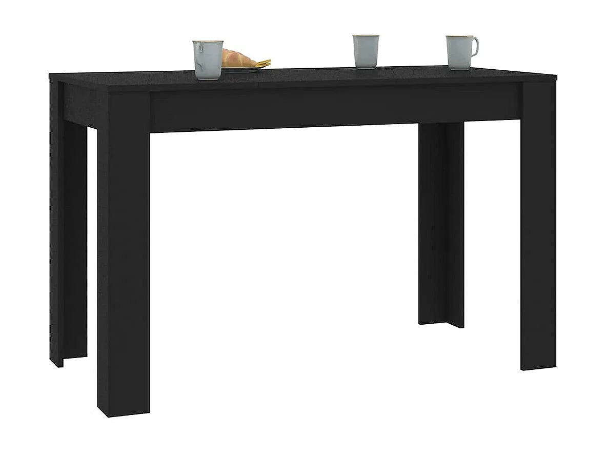 Mesa de comedor negra de 120 x 60 x 76 cm de madera de ingeniería
