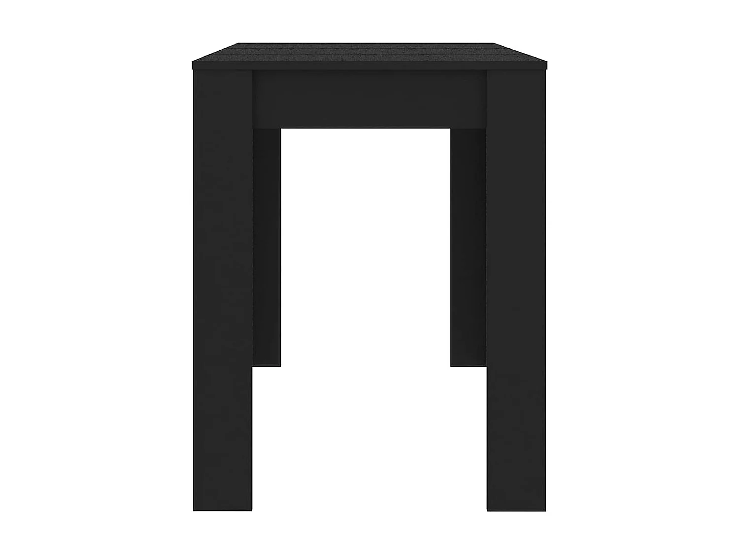 Mesa de comedor negra de 120 x 60 x 76 cm de madera de ingeniería