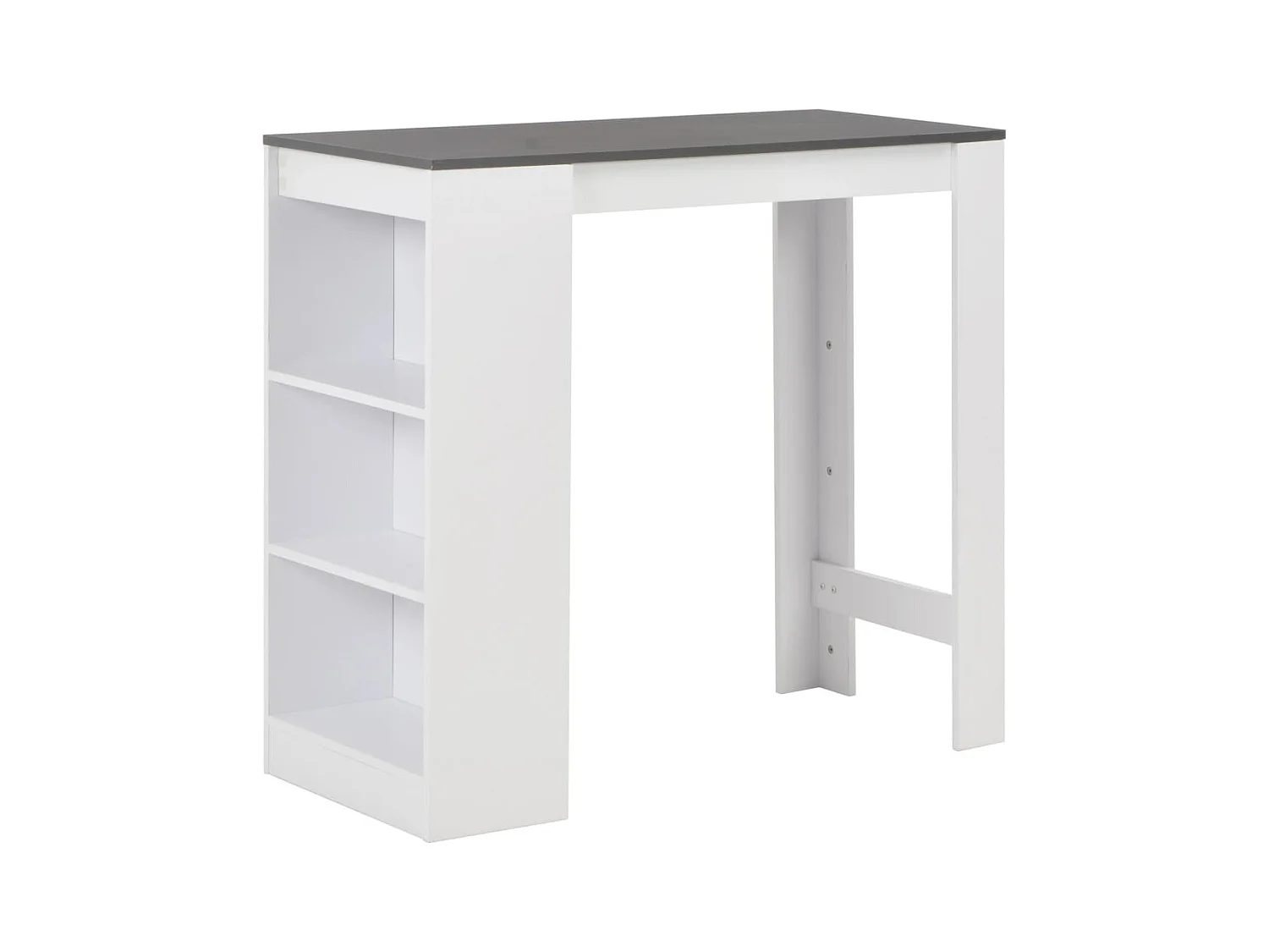 Table de bar avec étagère Blanc 110x50x103 cm