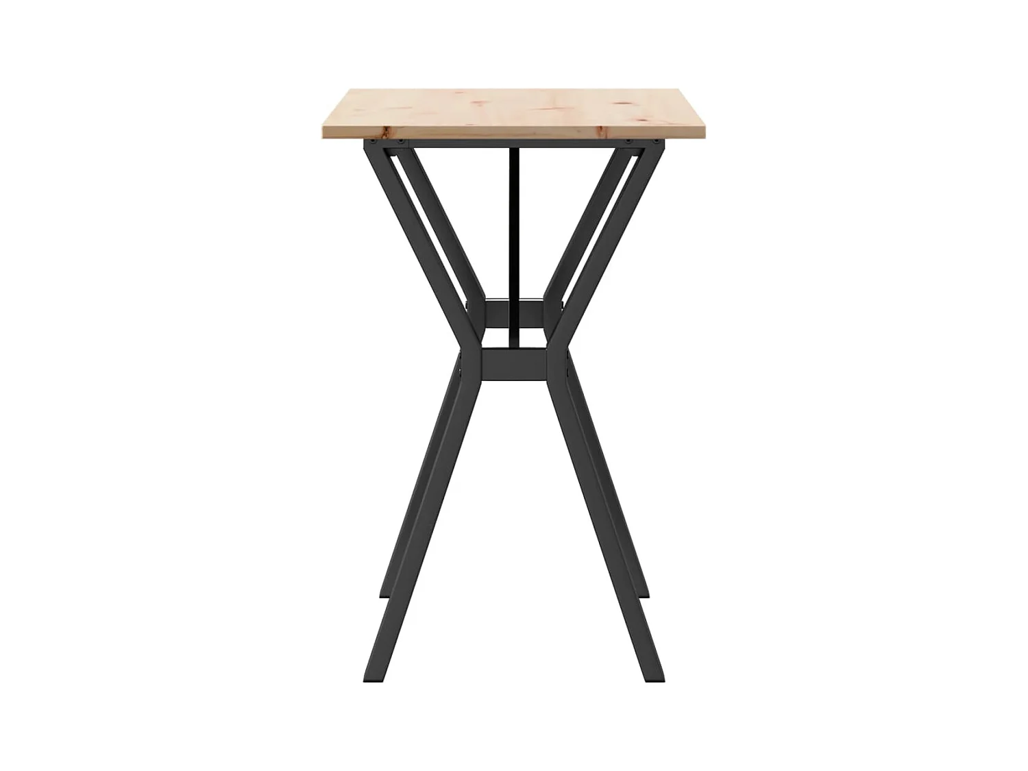 Table à manger cadre en Y 80x50x75 cm bois de pin massif acier