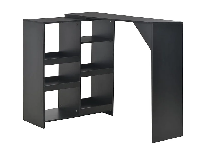 Bartafel met uitneembare plank Zwart 138x39x110 cm