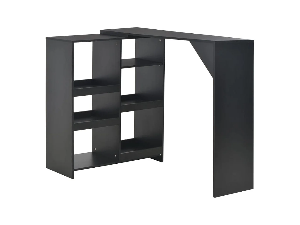 Table de bar avec tablette amovible Noir 138x39x110 cm