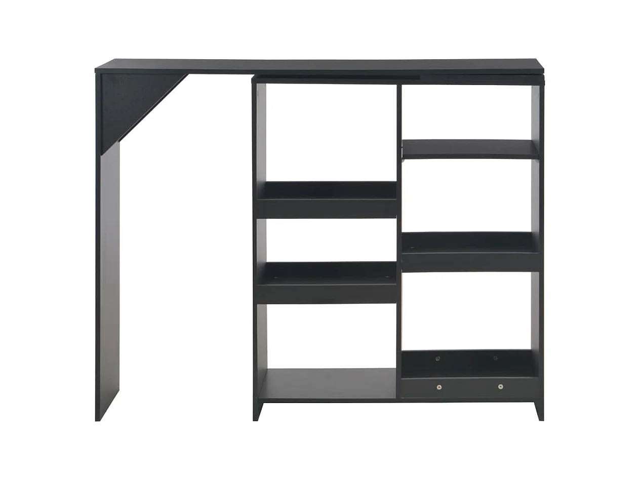 Table de bar avec tablette amovible Noir 138x39x110 cm