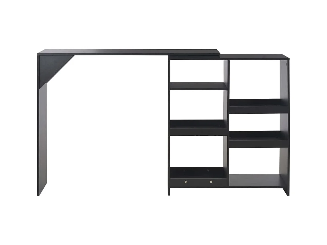 Table de bar avec tablette amovible Noir 138x39x110 cm