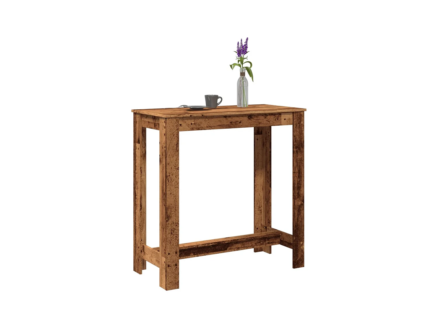 Table de bar vieux bois 102x50x103,5 cm bois d'ingénierie