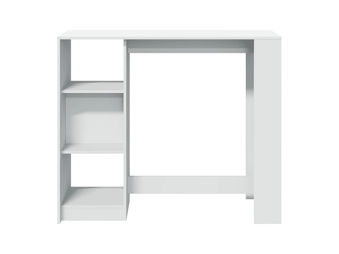 Table de bar et étagère blanc 124x46x103,5 cm bois d'ingénierie