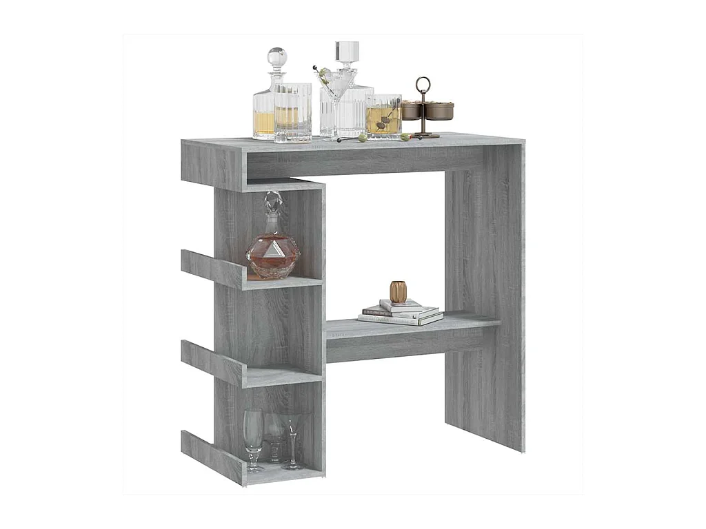 Table de bar et étagère de rangement Sonoma gris 100x50x101,5cm