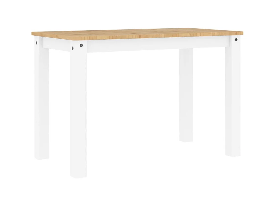 Table à manger Panama blanc 117x60x75 cm bois massif de pin