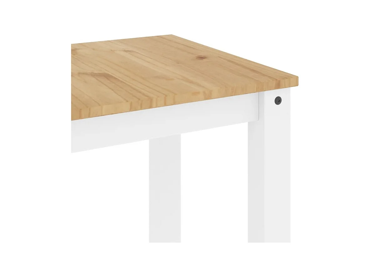 Table à manger Panama blanc 117x60x75 cm bois massif de pin