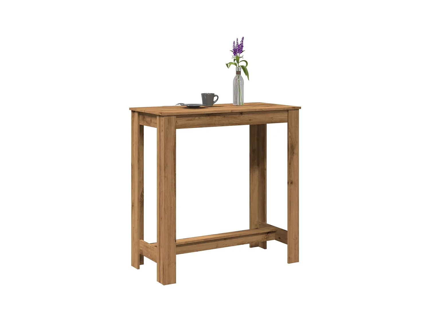 Table de bar chêne artisanal 102x50x103,5 cm bois d'ingénierie