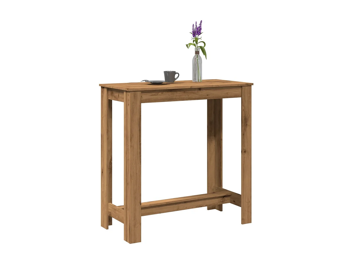 Mesa de bar de roble artesanal 102x50x103,5 cm madera de ingeniería