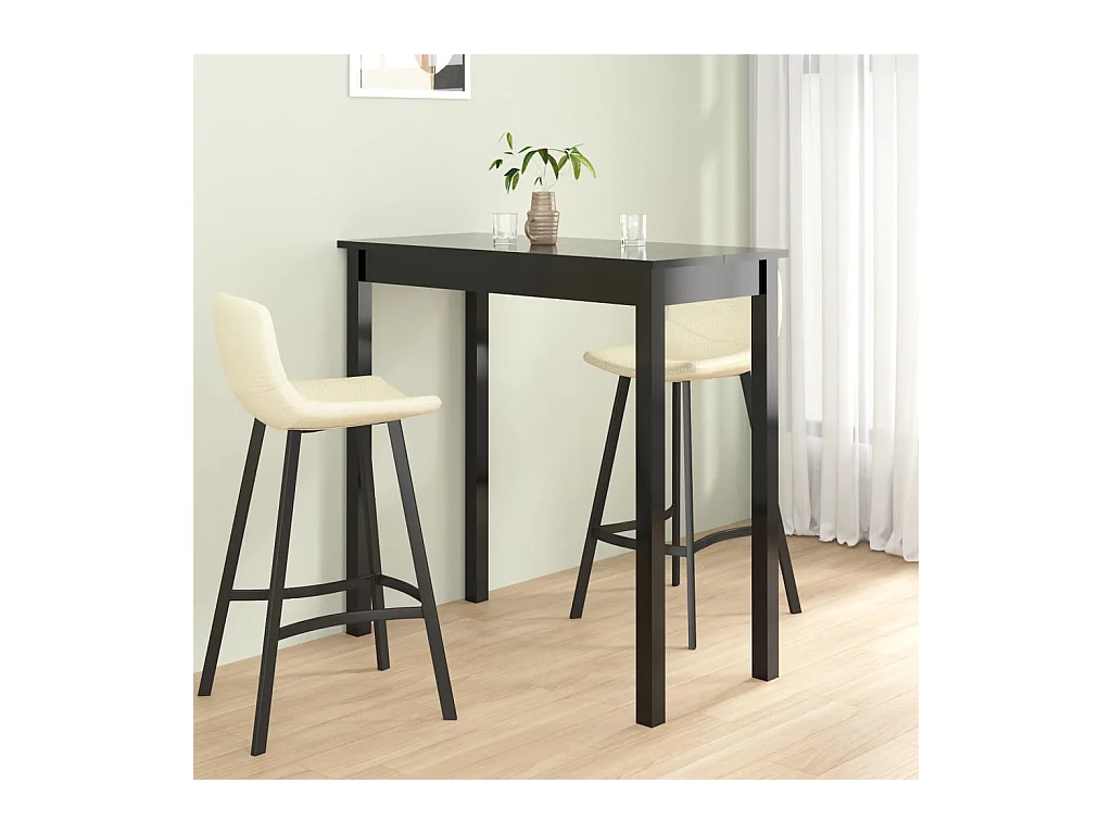 Table de bar MDF noir 115x55x107 cm