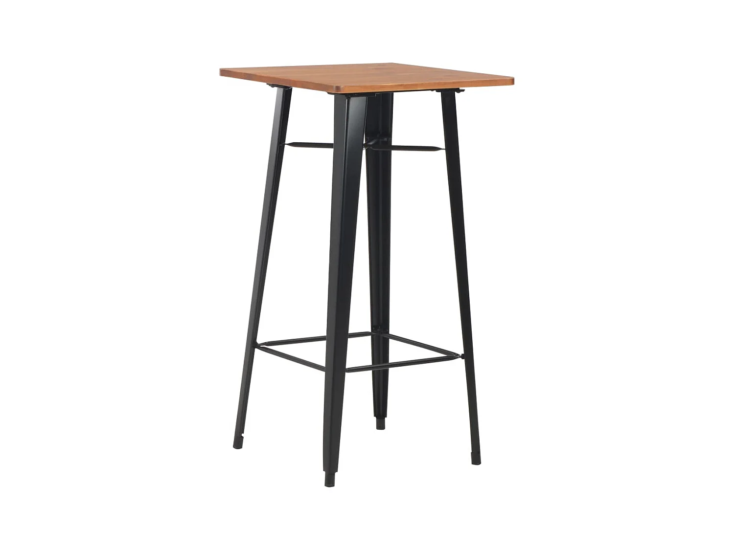 Table de bar Noir 60x60x108 cm Pinède et acier