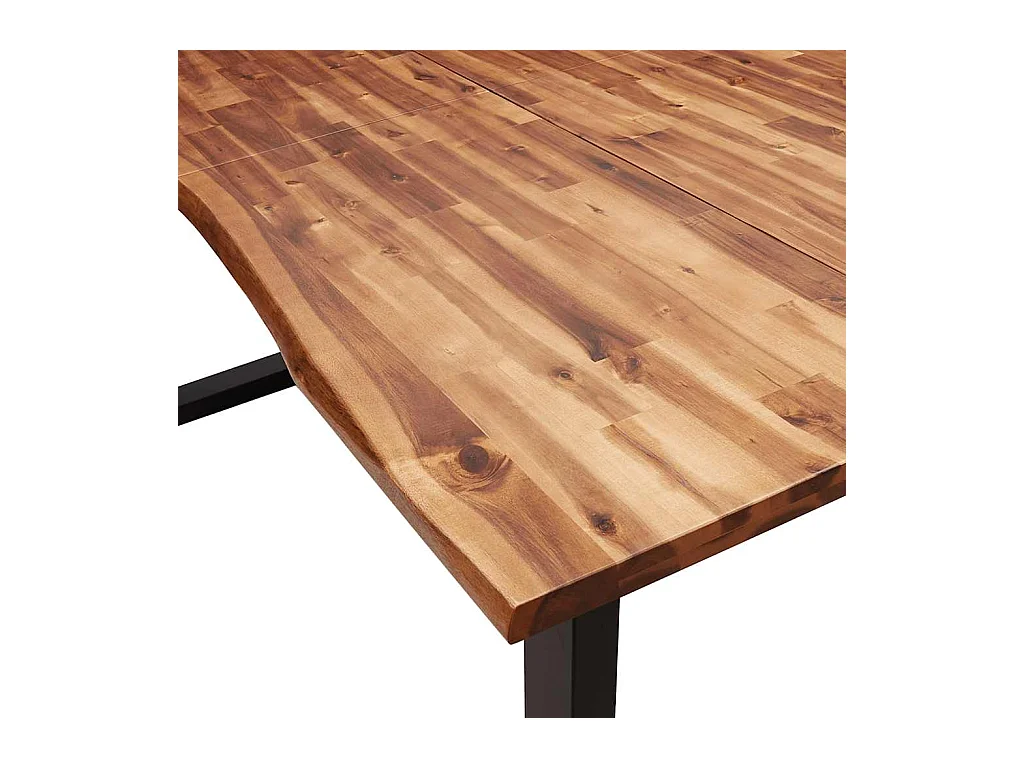 Table à manger 180x90x75 cm bois d'acacia solide à bord vif
