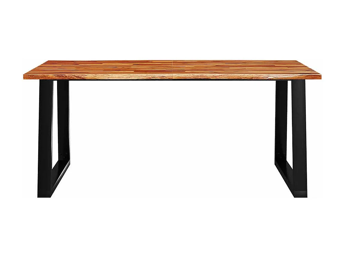 Mesa de comedor 180x90x75 cm madera maciza de acacia con canto vivo