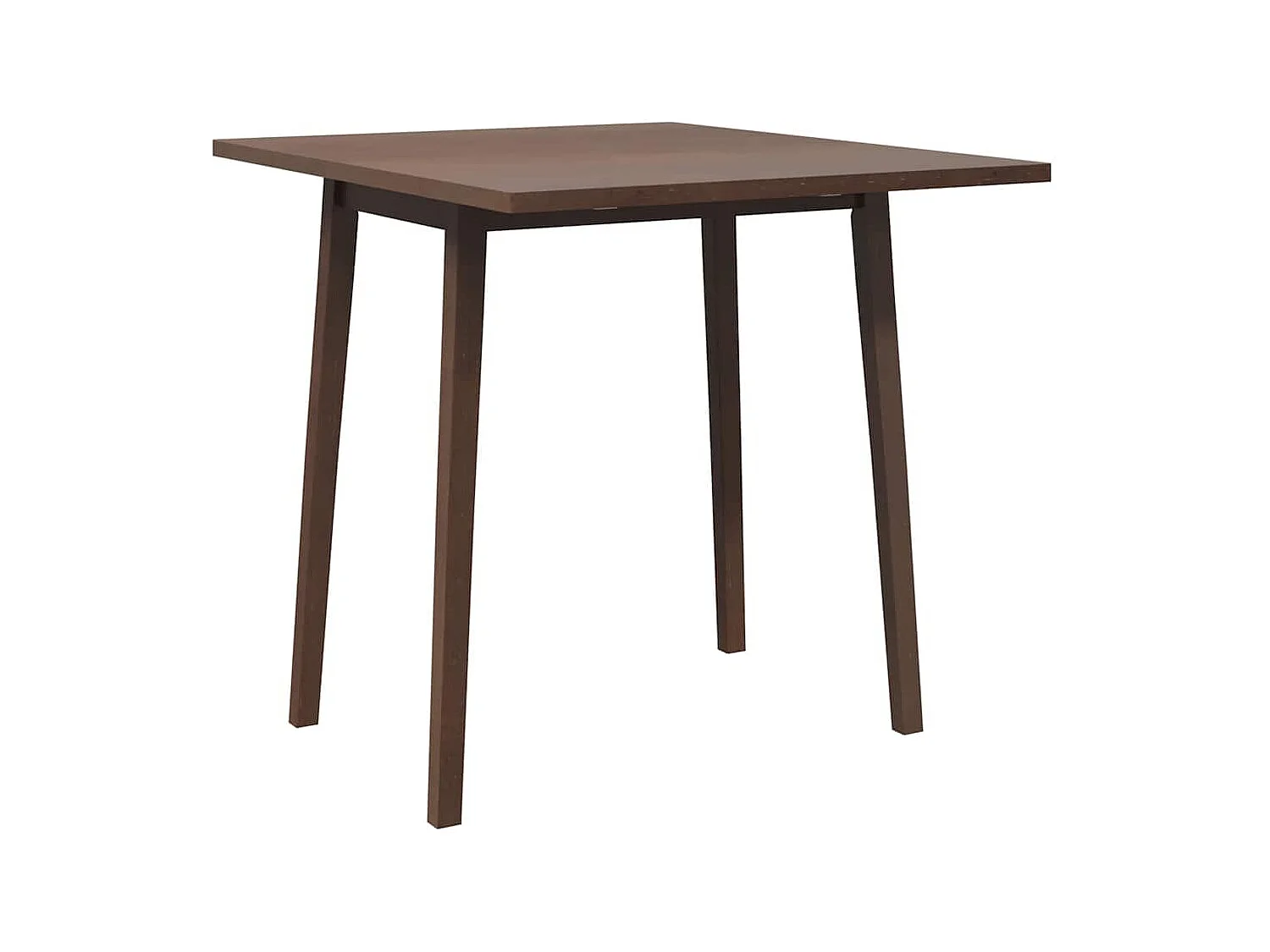 Table à manger marron bois massif et caoutchouc