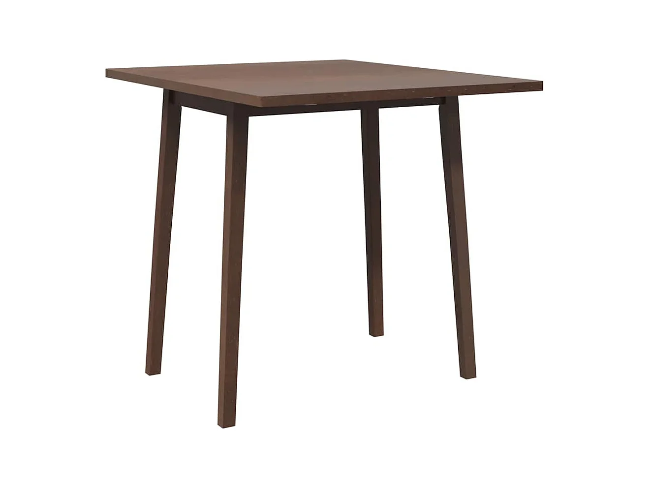 Table à manger marron bois massif et caoutchouc